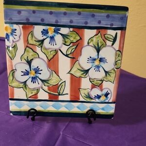 Floral Ceramic Tile Trivet